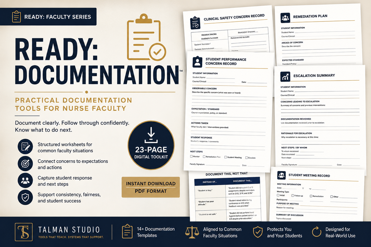 READY: Documentation | Nurse Faculty Documentation Toolkit